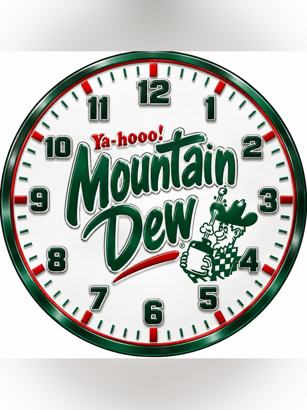 Wall Clock - Green and Red Home Wall Decor